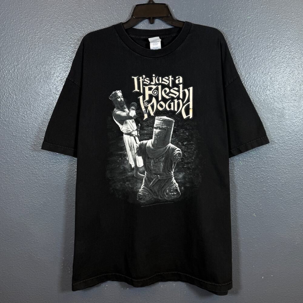 AAA XXL men’s black Monty Python 2005 vintage t-shirt just a flesh wound